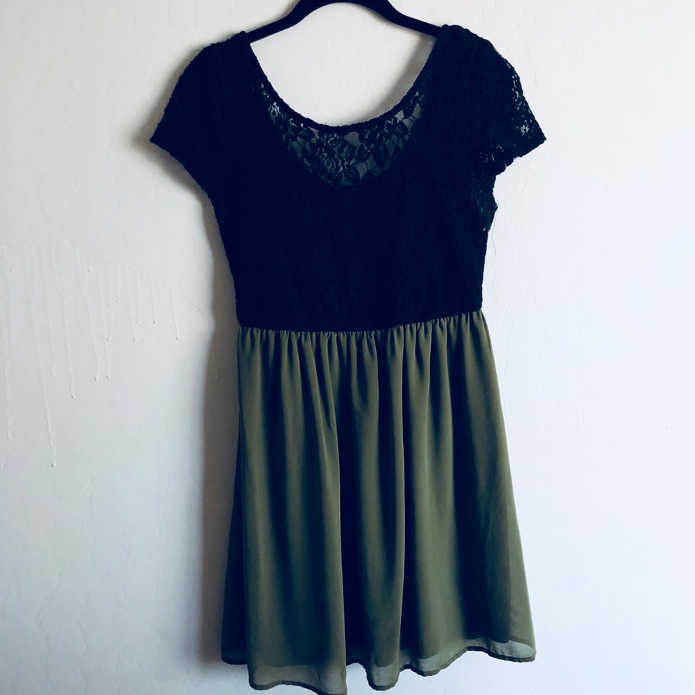 Little Black & Olive Lace Dress